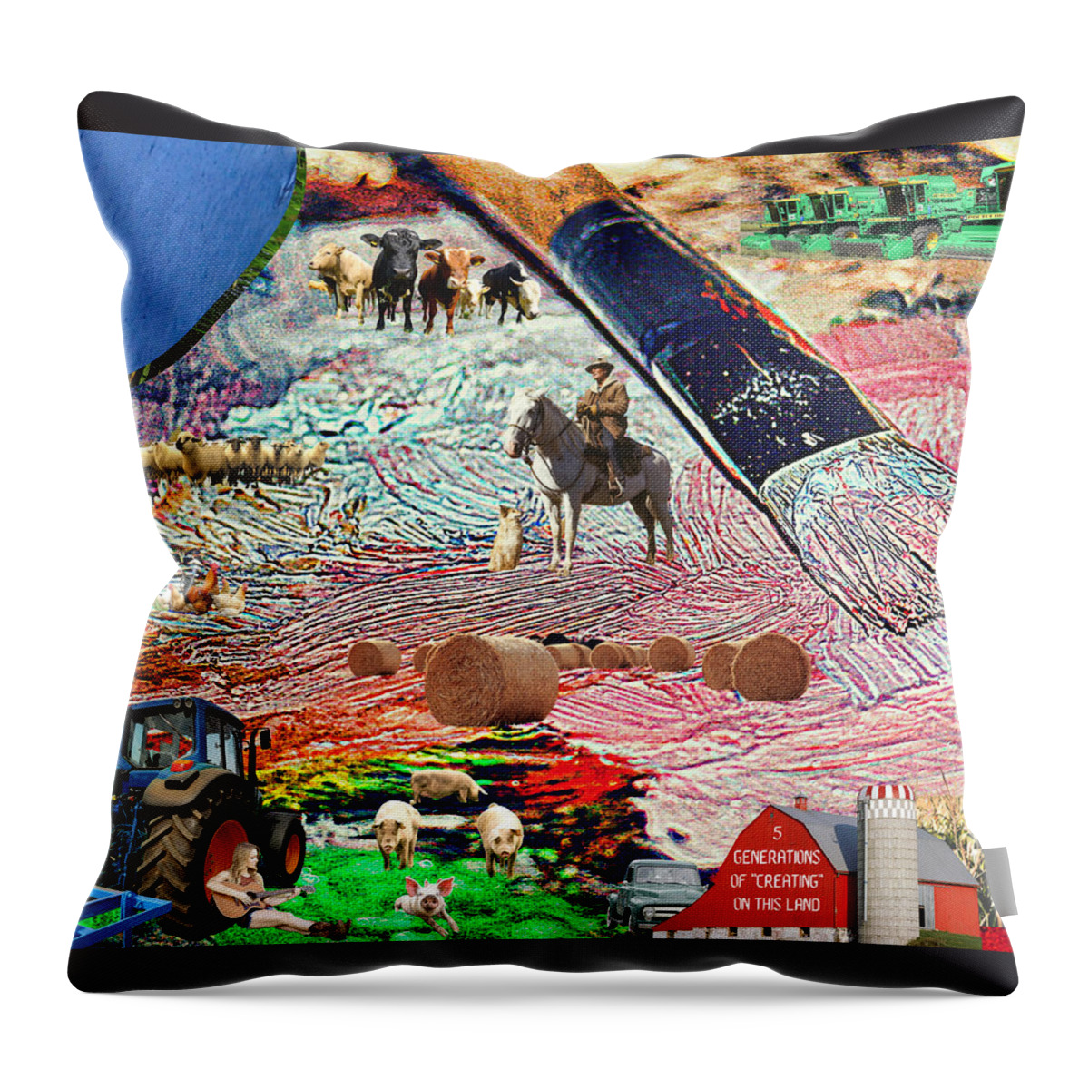 Painting Throw Pillow featuring the digital art 5 Generations by Lee Darnell