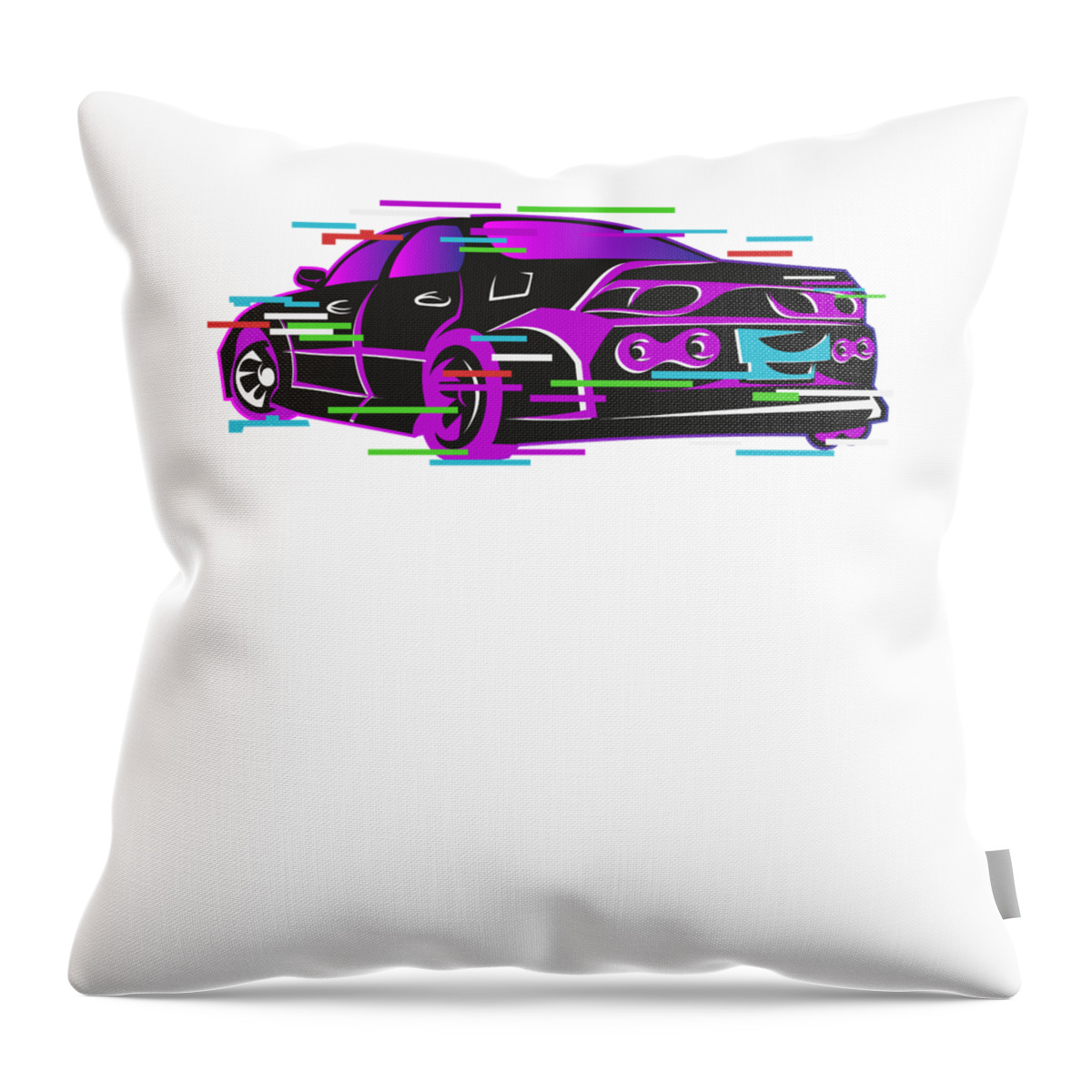 Jdm Throw Pillow featuring the digital art JDM Tuning Car Racing Glitch Effect #5 by Toms Tee Store