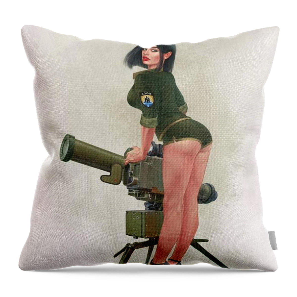Russian Throw Pillow featuring the photograph PinUp #5 by Action