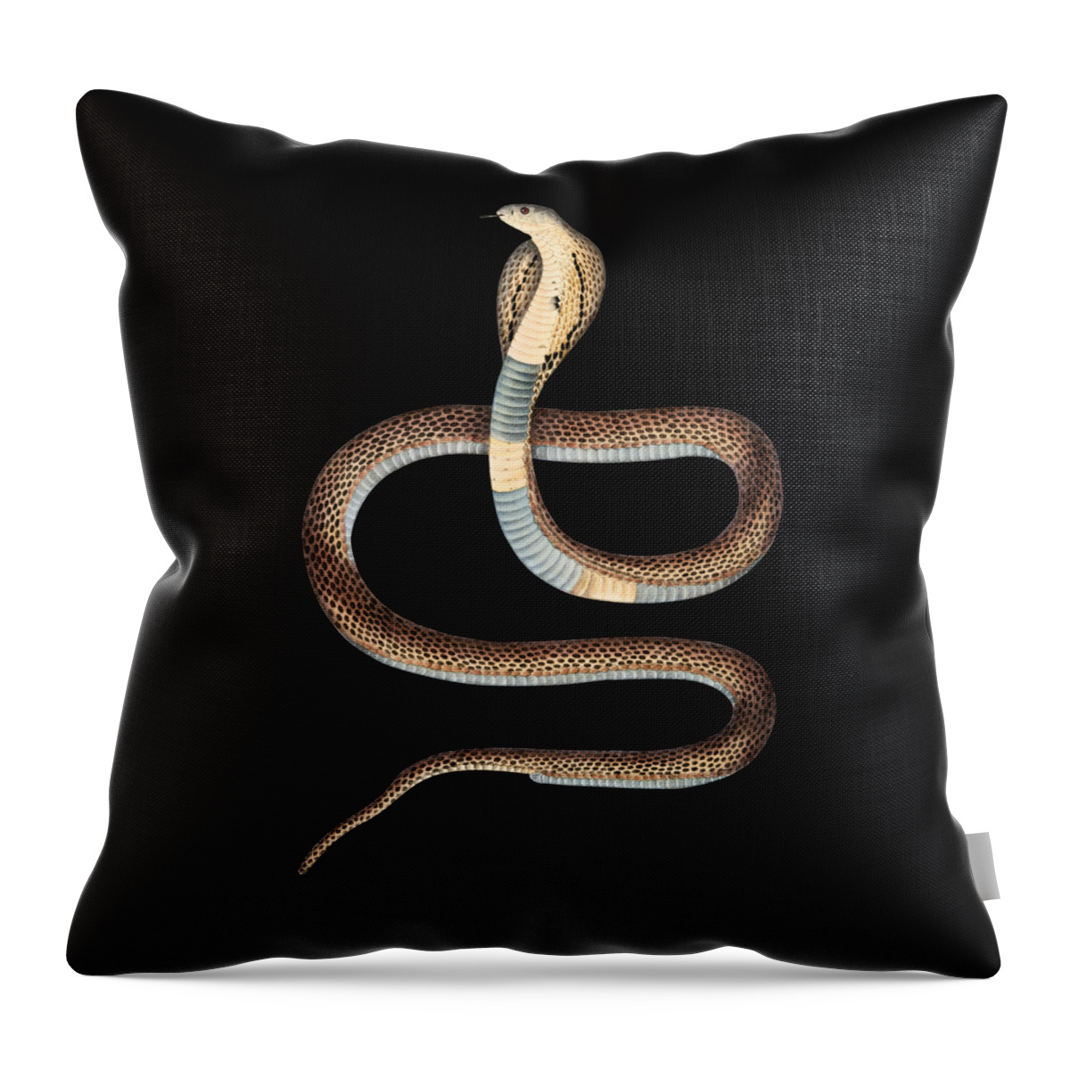 Snake Throw Pillow featuring the digital art Snake, Cute, Tattoo, Reptile, Dont Tread On Me #5 by Alberto Rodriguez