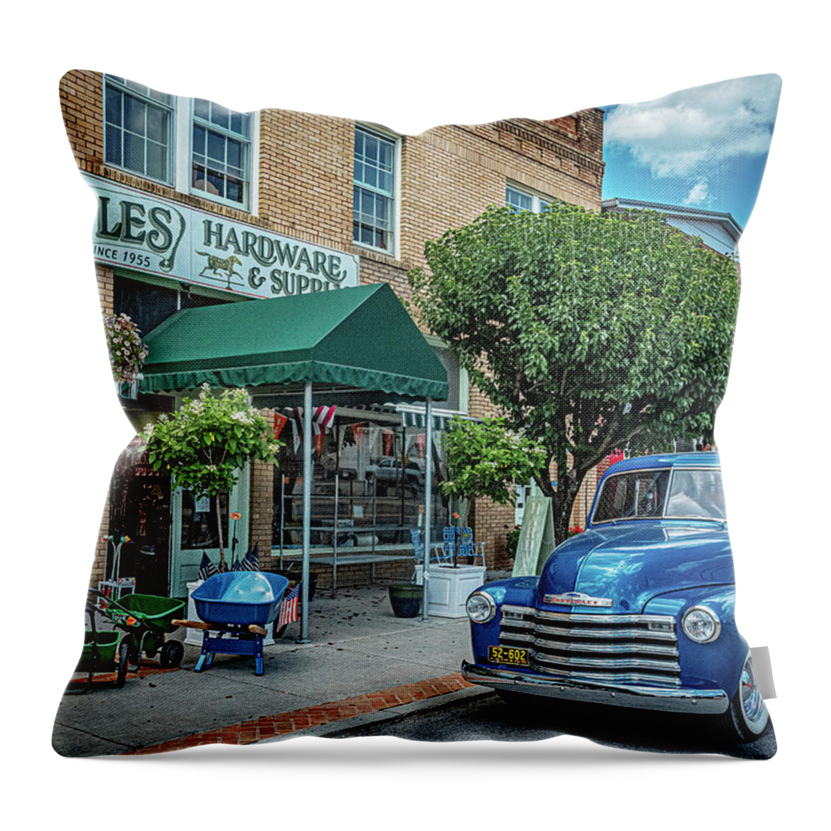 Chevy Throw Pillow featuring the photograph '52 Chevy Pickup #52 by Bob Bell