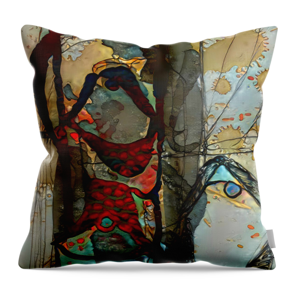 Contemporary Art Throw Pillow featuring the digital art 58 by Jeremiah Ray