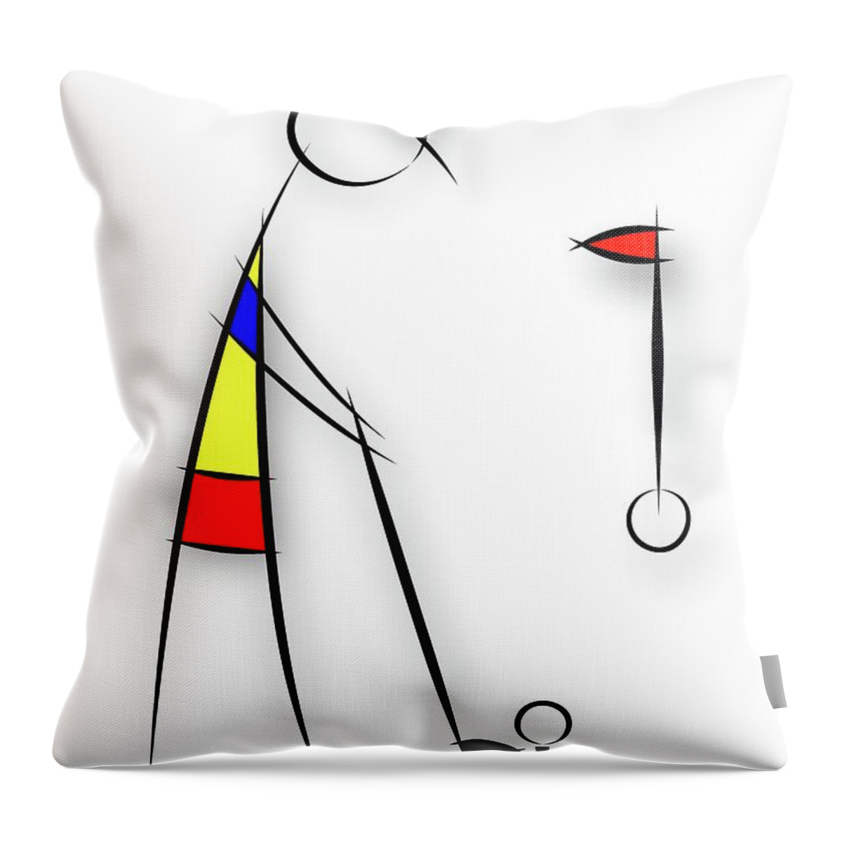 Neoplasticism Throw Pillow featuring the digital art Golf s by Pal Szeplaky