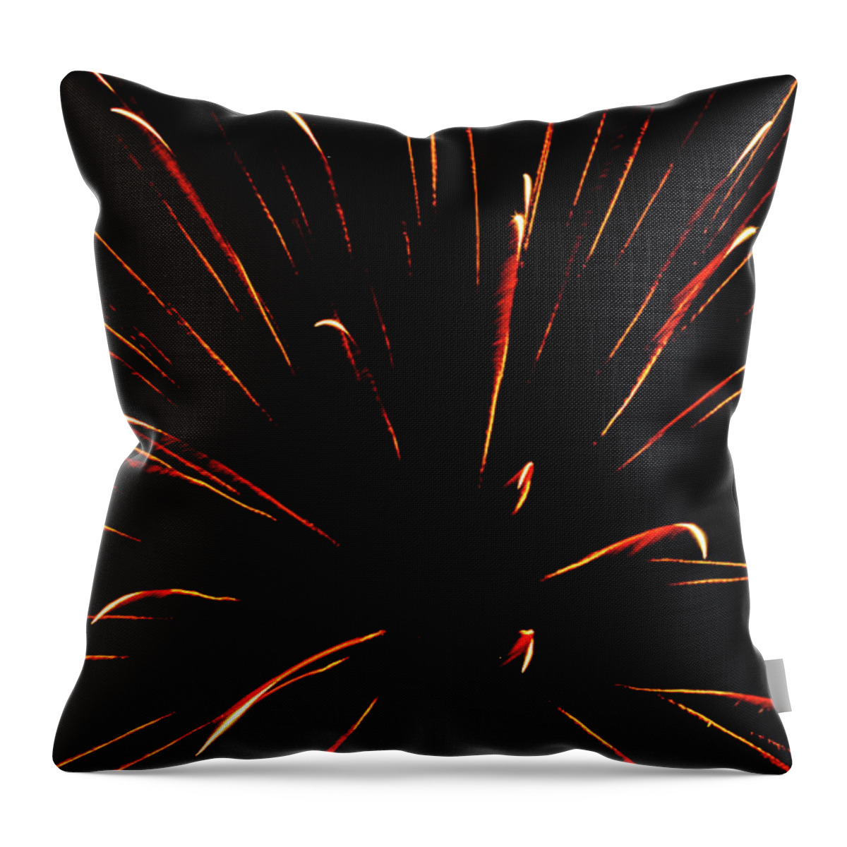 Fireworks Romeoville Throw Pillow featuring the photograph Fireworks in Romeoville, Illinois #6 by David Morehead