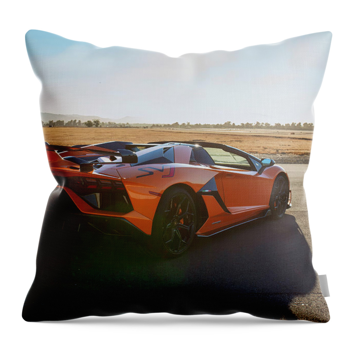 Lamborghini Throw Pillow featuring the photograph #Lamborghini #Aventador #SVJ #Roadster #Print #6 by ItzKirb Photography