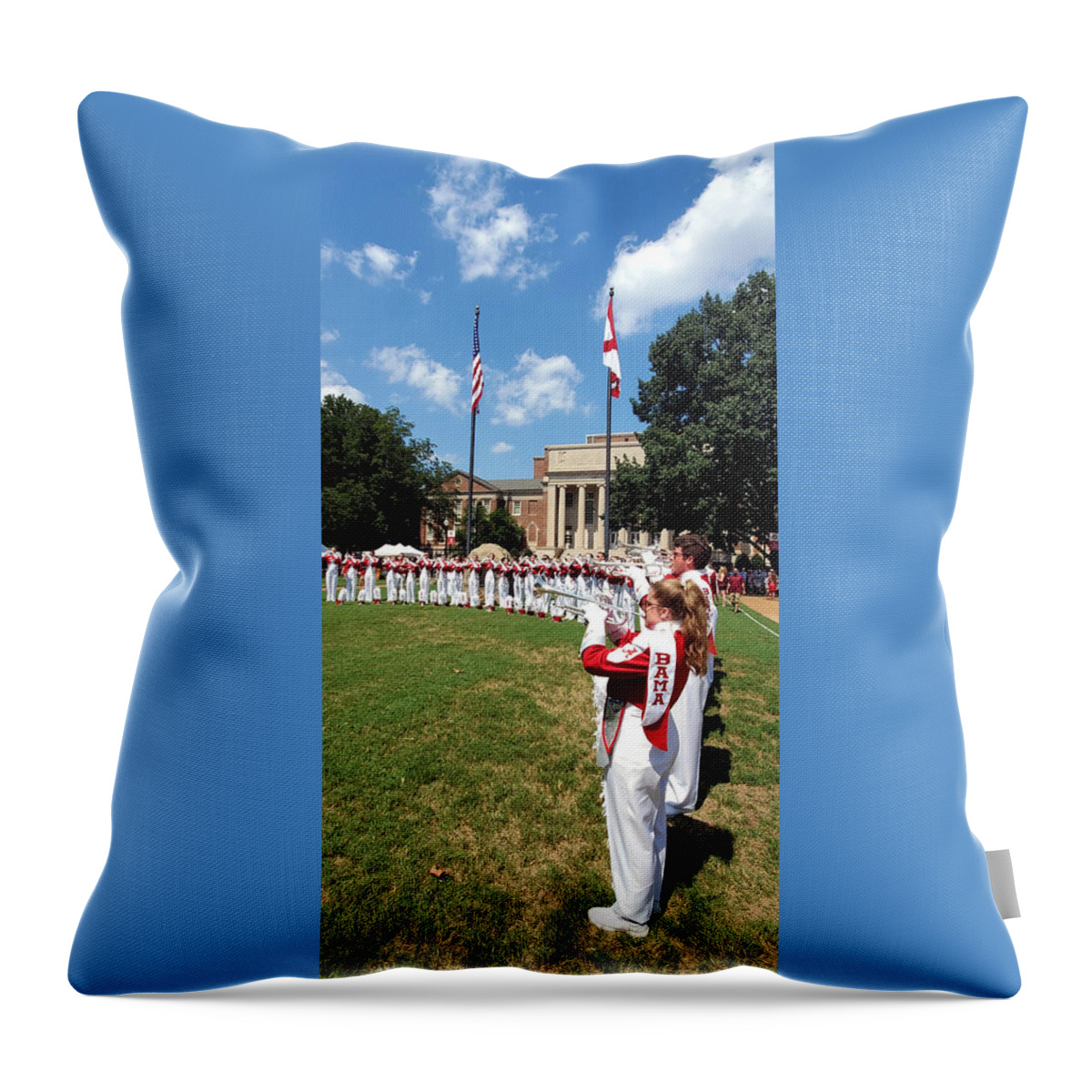 University Of Alabama Throw Pillow featuring the photograph Million Dollar Band / Quad #6 by Kenny Glover
