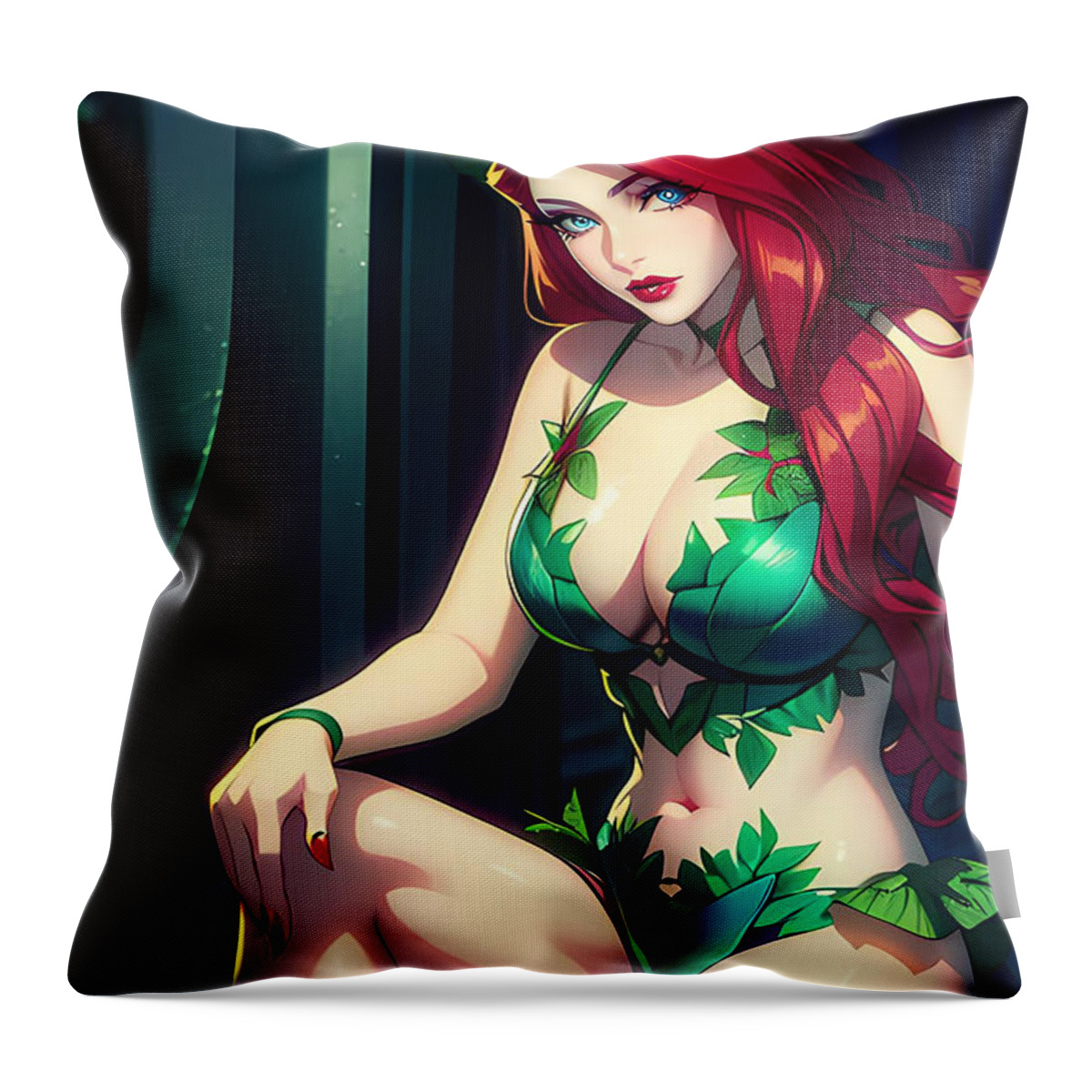 Poison Throw Pillow featuring the digital art Poison Ivy #6 by Bill Richards