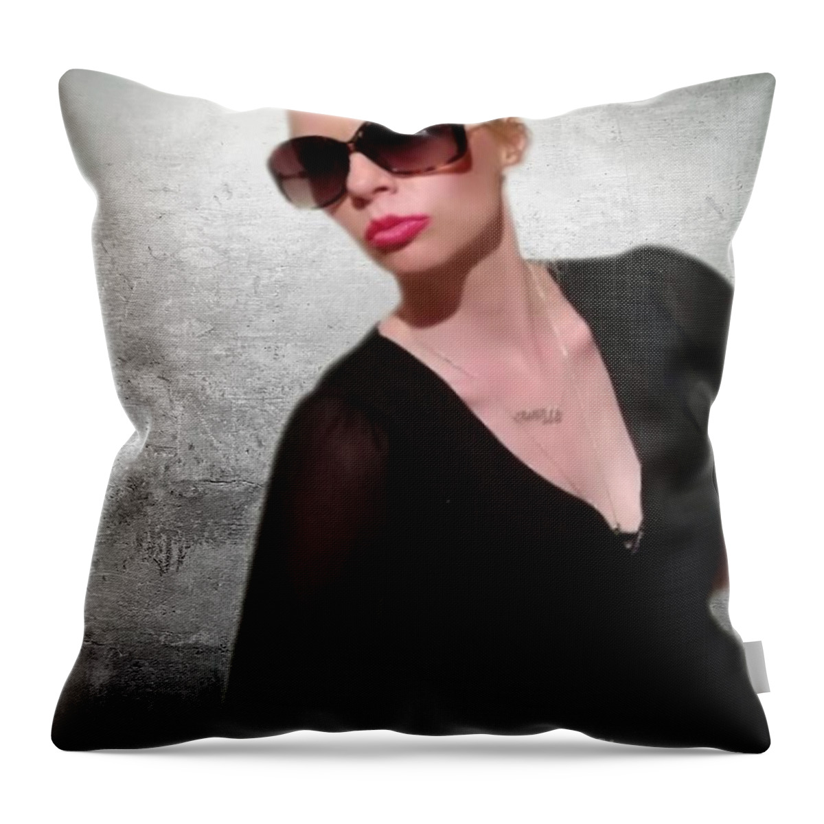 Portret Throw Pillow featuring the photograph Portret Actress Yvonne Padmos #6 by Yvonne Padmos
