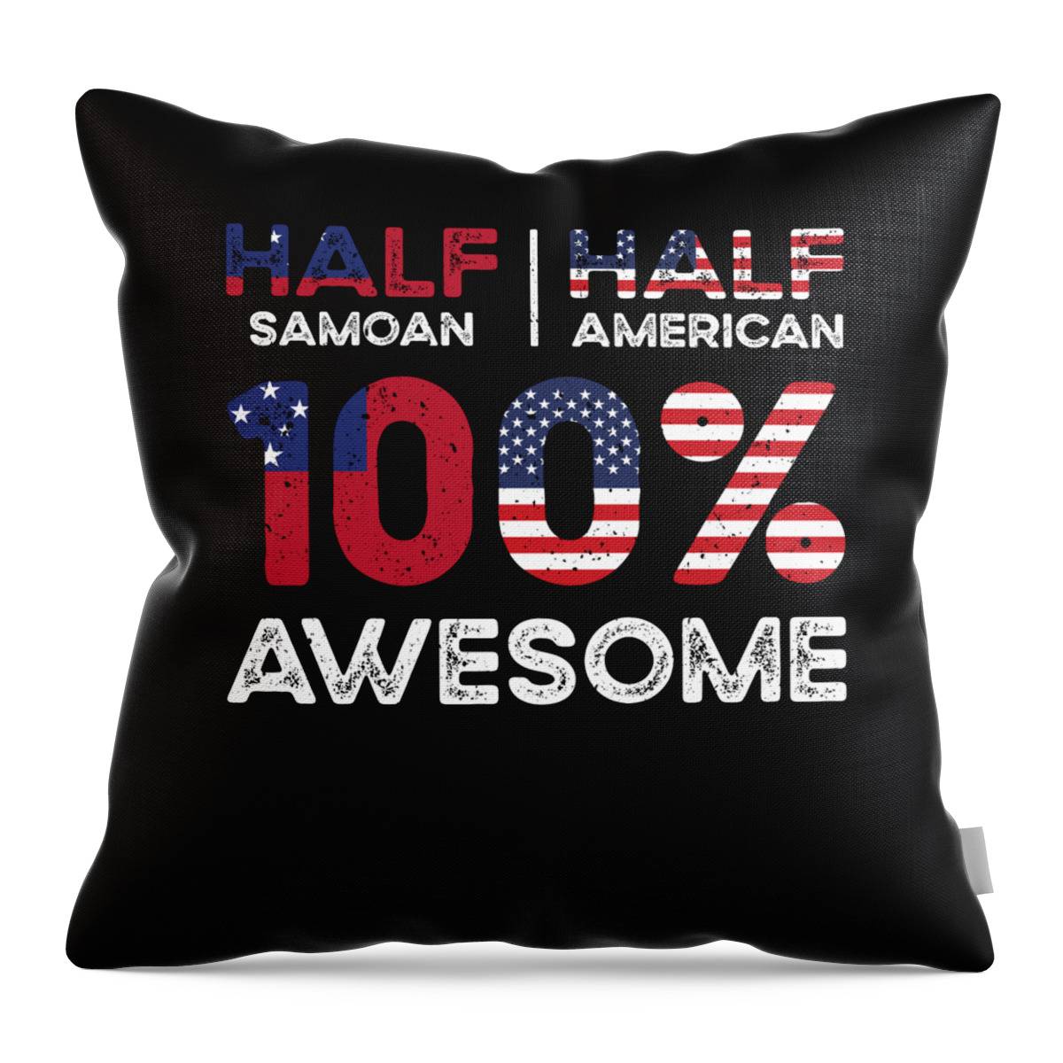 Samoan Throw Pillow featuring the digital art Samoan American Patriot USA Grown Samoa US Flag #6 by Toms Tee Store