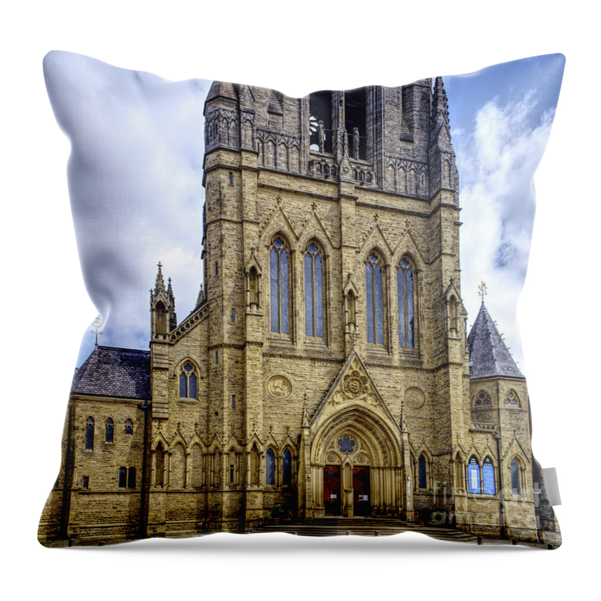 Digital Art Throw Pillow featuring the photograph The Church of the Holy Name of Jesus on Oxford Road, Manchester, England. #6 by Pics By Tony
