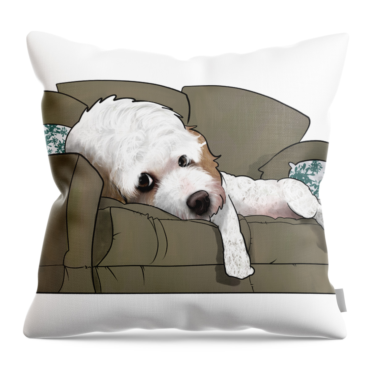 6054 Throw Pillow featuring the drawing 6054 Randall by John LaFree
