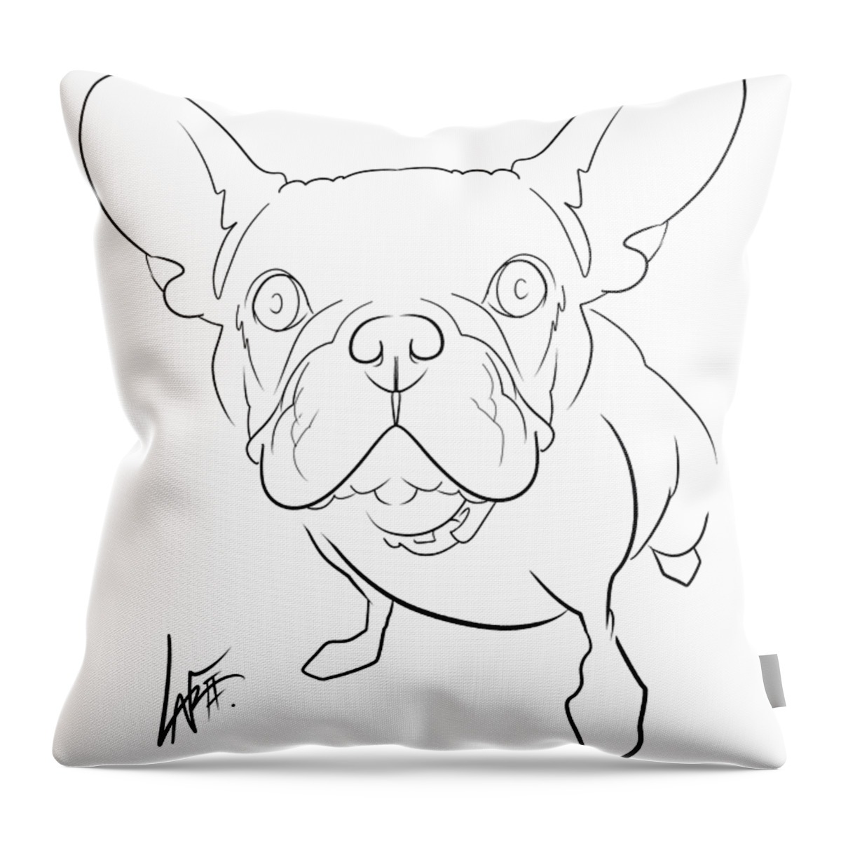 6104 Throw Pillow featuring the drawing 6104 Bono by John LaFree