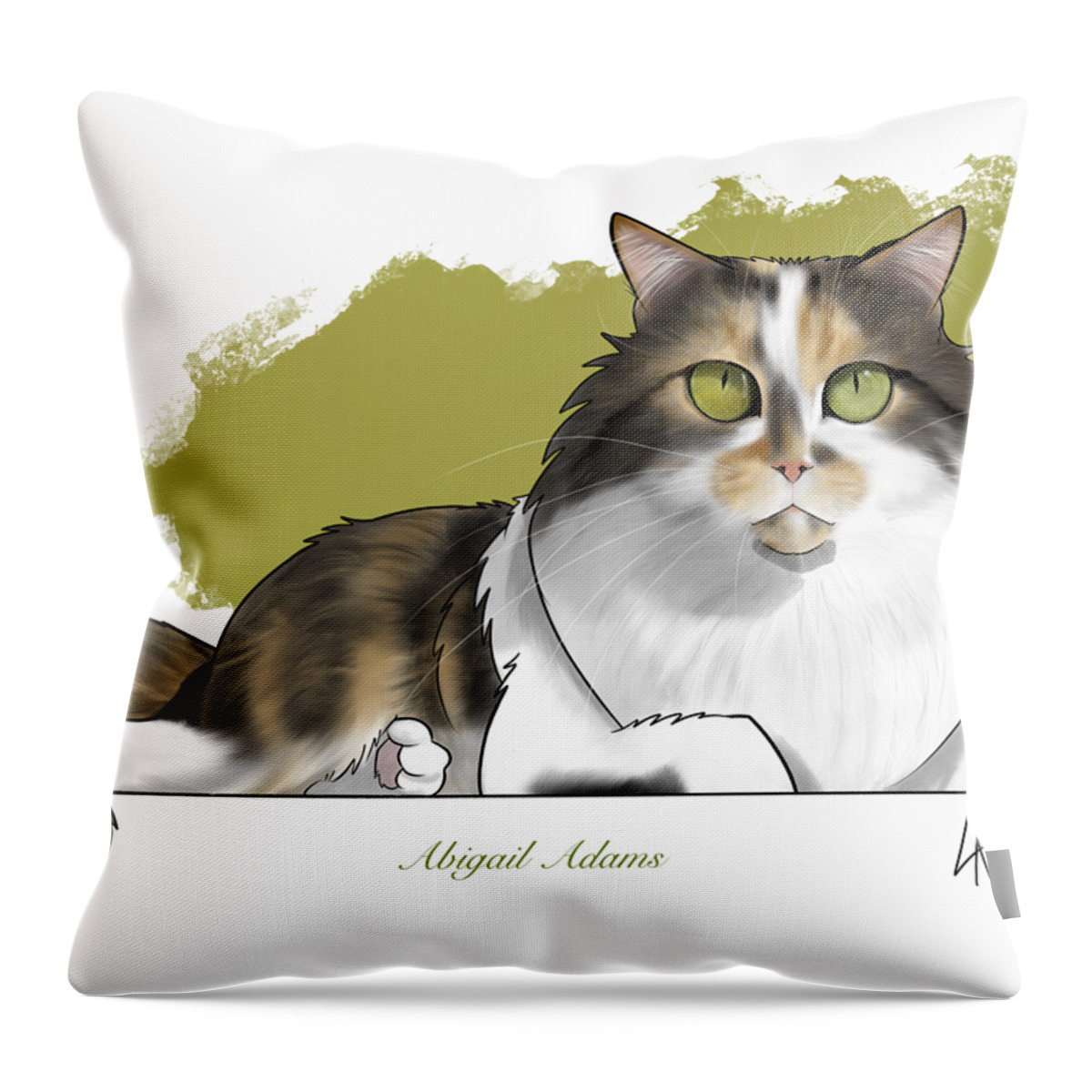 6254 Throw Pillow featuring the drawing 6254 Gardner by John LaFree