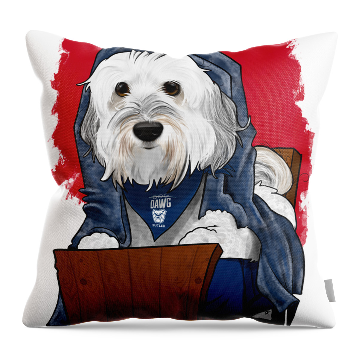 6375 Throw Pillow featuring the drawing 6375 Fanelli by John LaFree