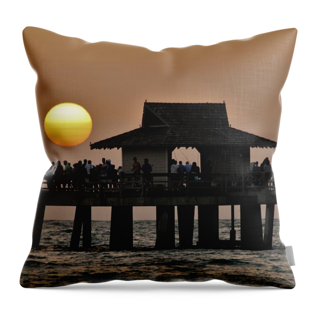  Throw Pillow featuring the photograph Naples Sunset #64 by Donn Ingemie