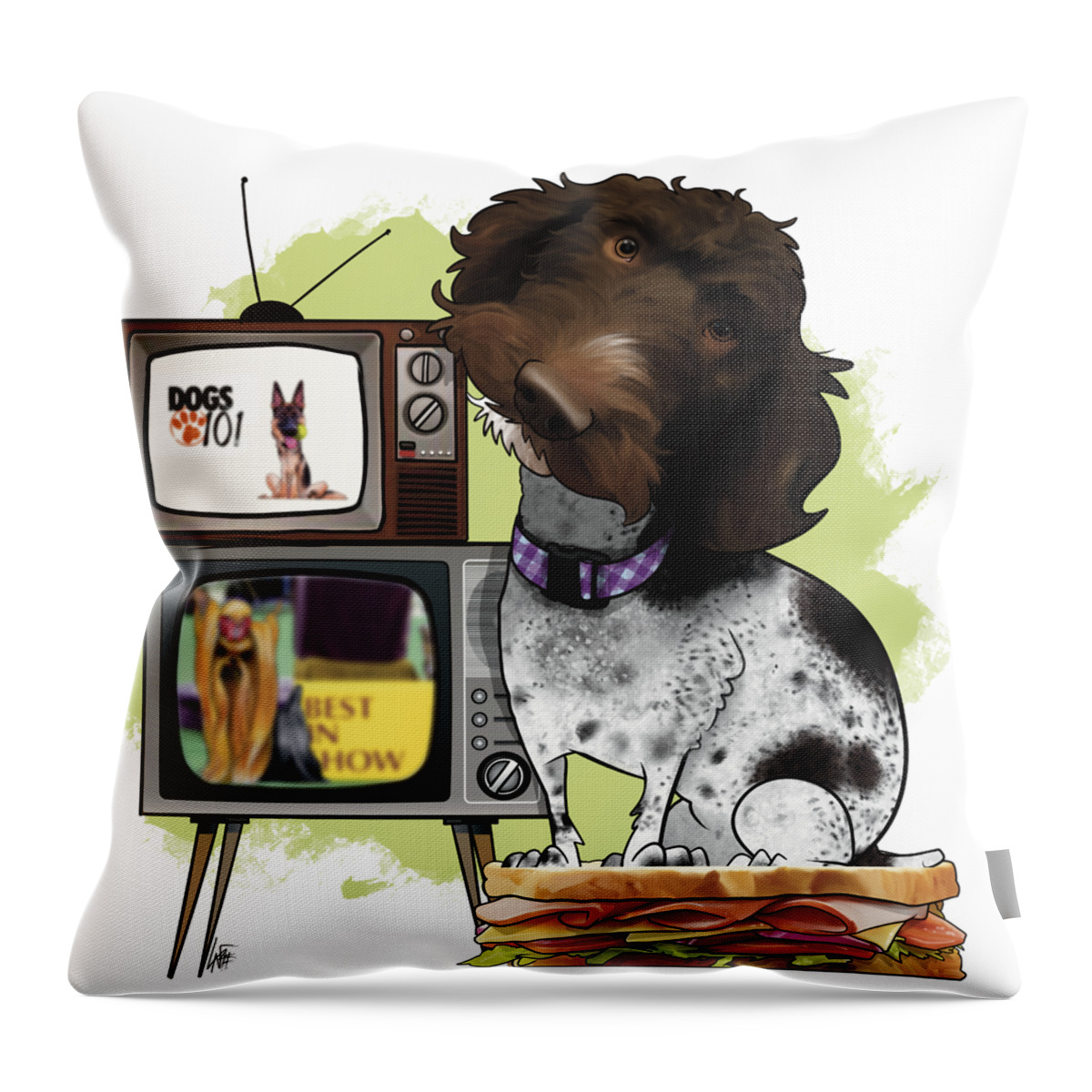 6568 Throw Pillow featuring the drawing 6568 Kearns by John LaFree