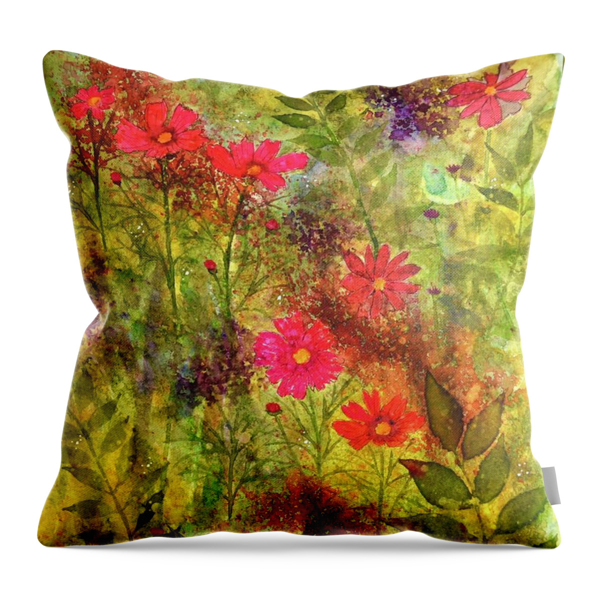 Barrieloustark Throw Pillow featuring the painting #676 Garden Tangle #676 by Barrie Stark