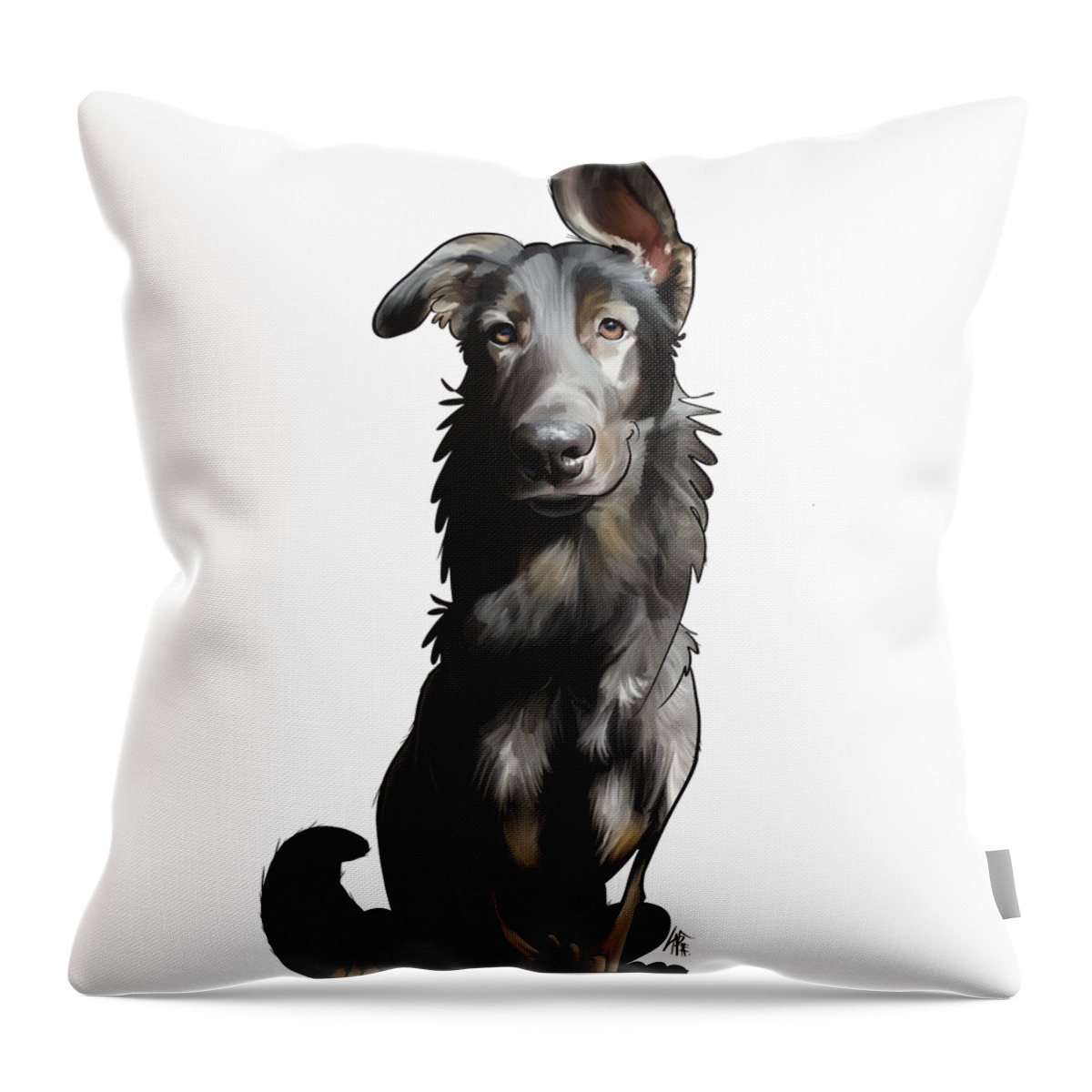 6772 Throw Pillow featuring the drawing 6772 Hoelscher by John LaFree