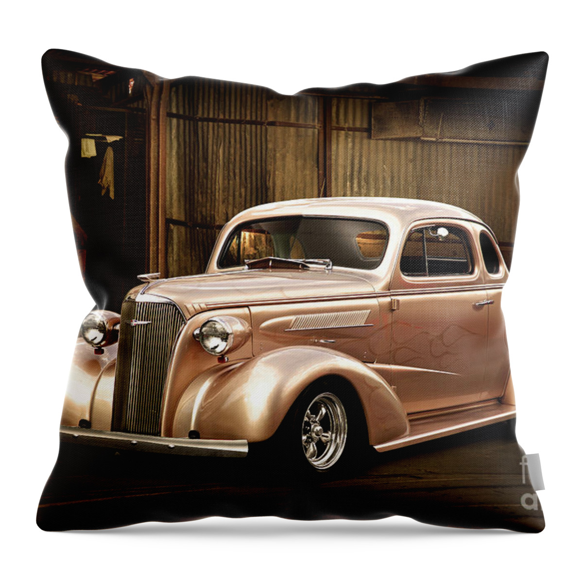 1937 Chevrolet Master Deluxe Coupe Throw Pillow featuring the photograph 1937 Chevrolet Master Deluxe Coupe #7 by Dave Koontz