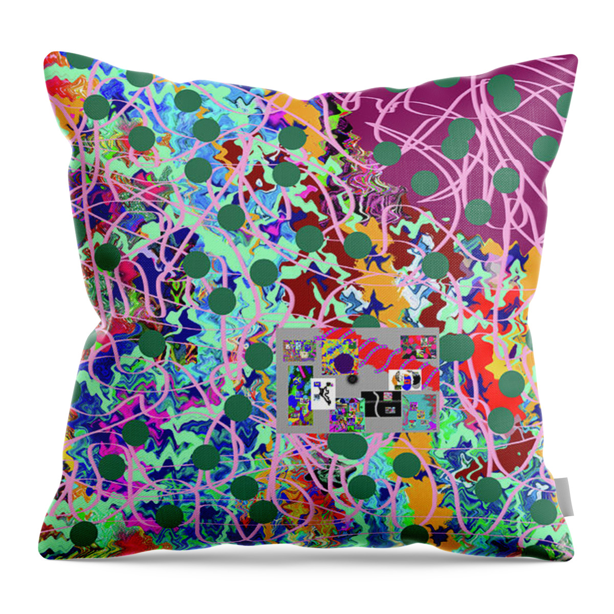Walter Paul Bebirian: Volord Kingdom Art Collection Grand Gallery Throw Pillow featuring the digital art 7-29-2021a by Walter Paul Bebirian