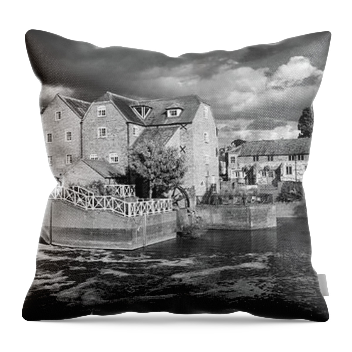 Britain Throw Pillow featuring the photograph Picturesque Gloucestershire - Tewkesbury #7 by Seeables Visual Arts