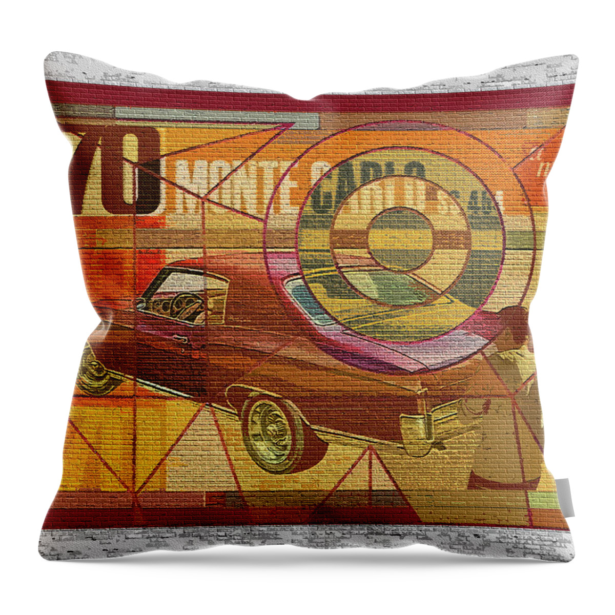 70 Chevy Throw Pillow featuring the digital art 70 Chevy / AMT Monte Carlo by David Squibb