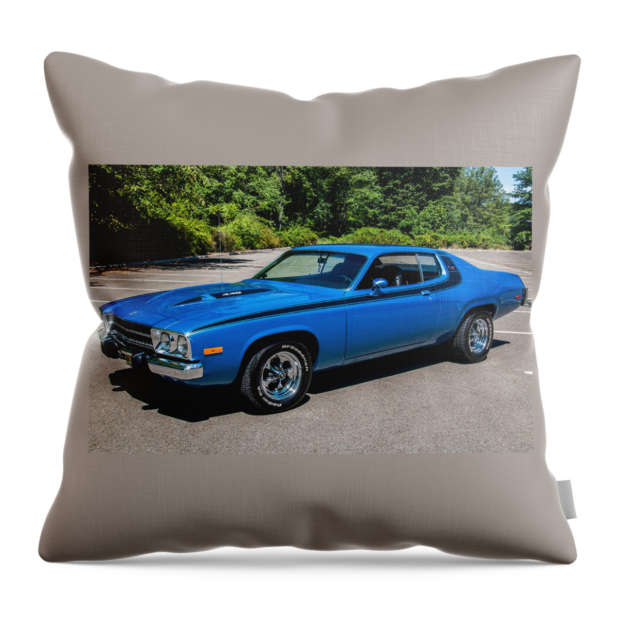 Roadrunner Throw Pillow featuring the photograph 73 Roadrunner 440 by Anthony Sacco