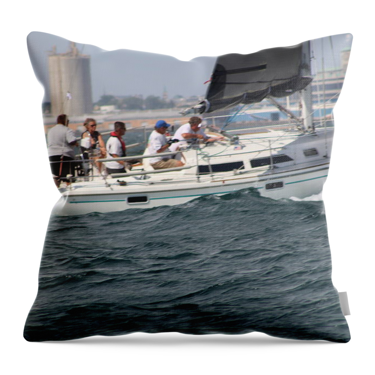  Throw Pillow featuring the photograph The race #79 by Jean Wolfrum