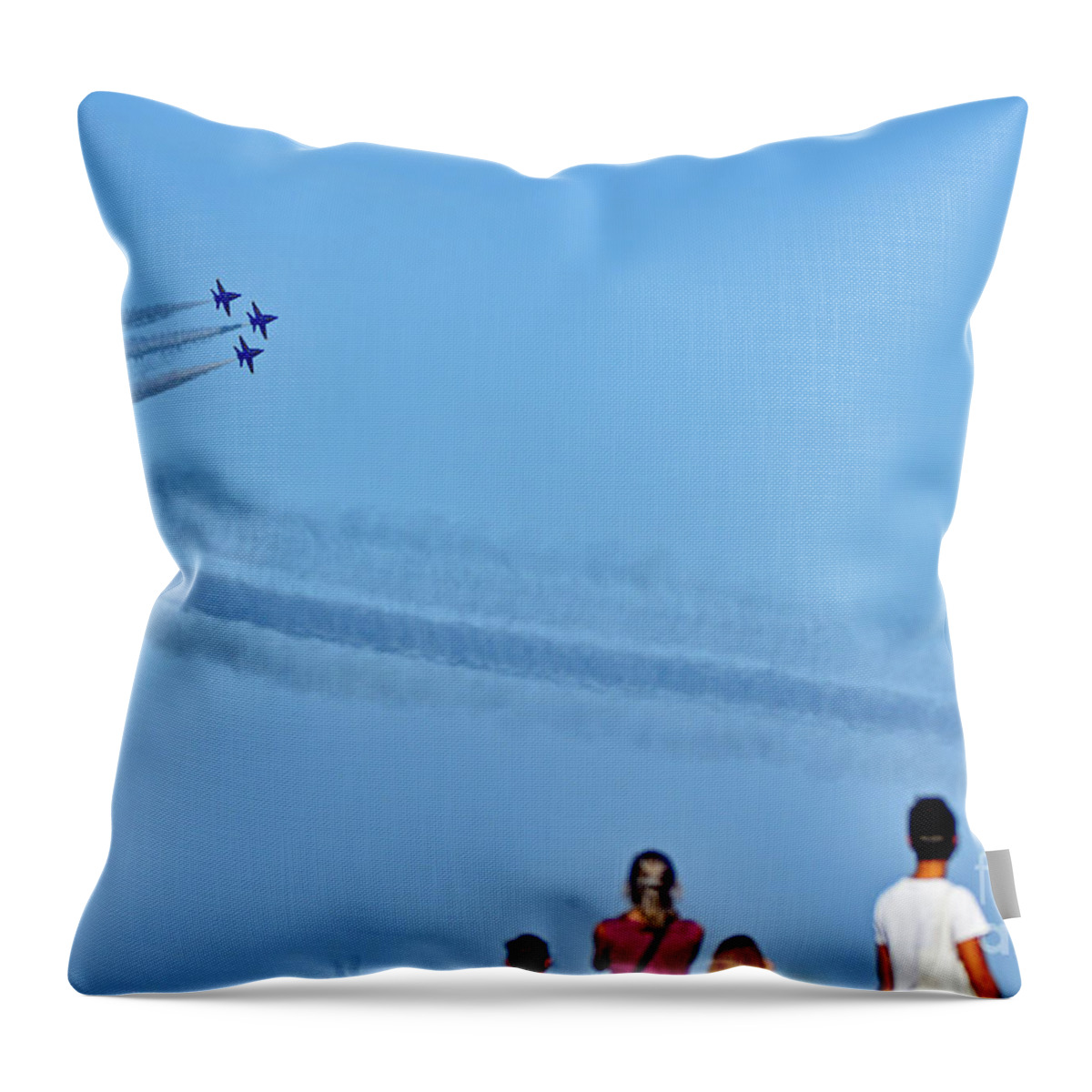 Blue Angel Throw Pillow featuring the photograph Blue Angel Air Show #8 by Amazing Action Photo Video