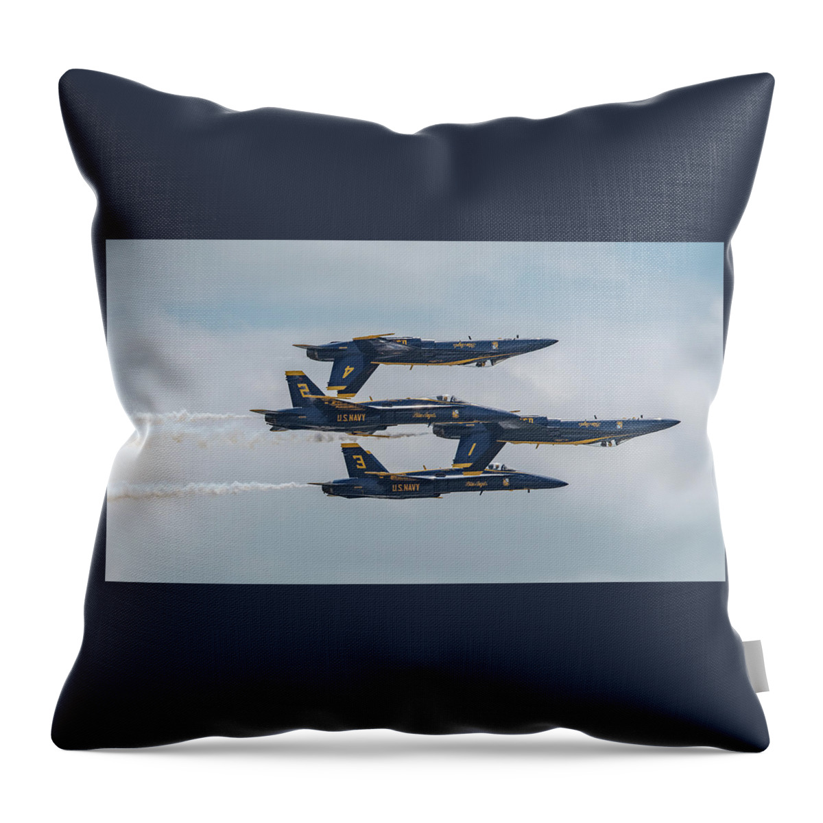 Navy Throw Pillow featuring the photograph Blue Angels #9 by Carolyn Hutchins