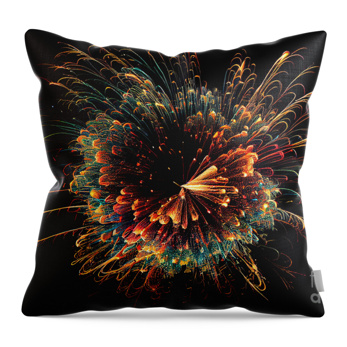 Series Throw Pillow featuring the digital art Fireworks magic #8 by Sabantha