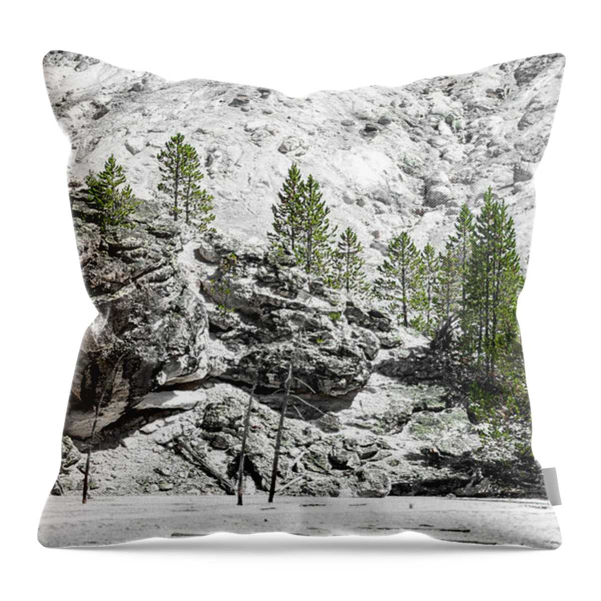 Outdoors Throw Pillow featuring the photograph Mammoth Hot Springs in Yellowstone National Park. USA #8 by Alex Grichenko