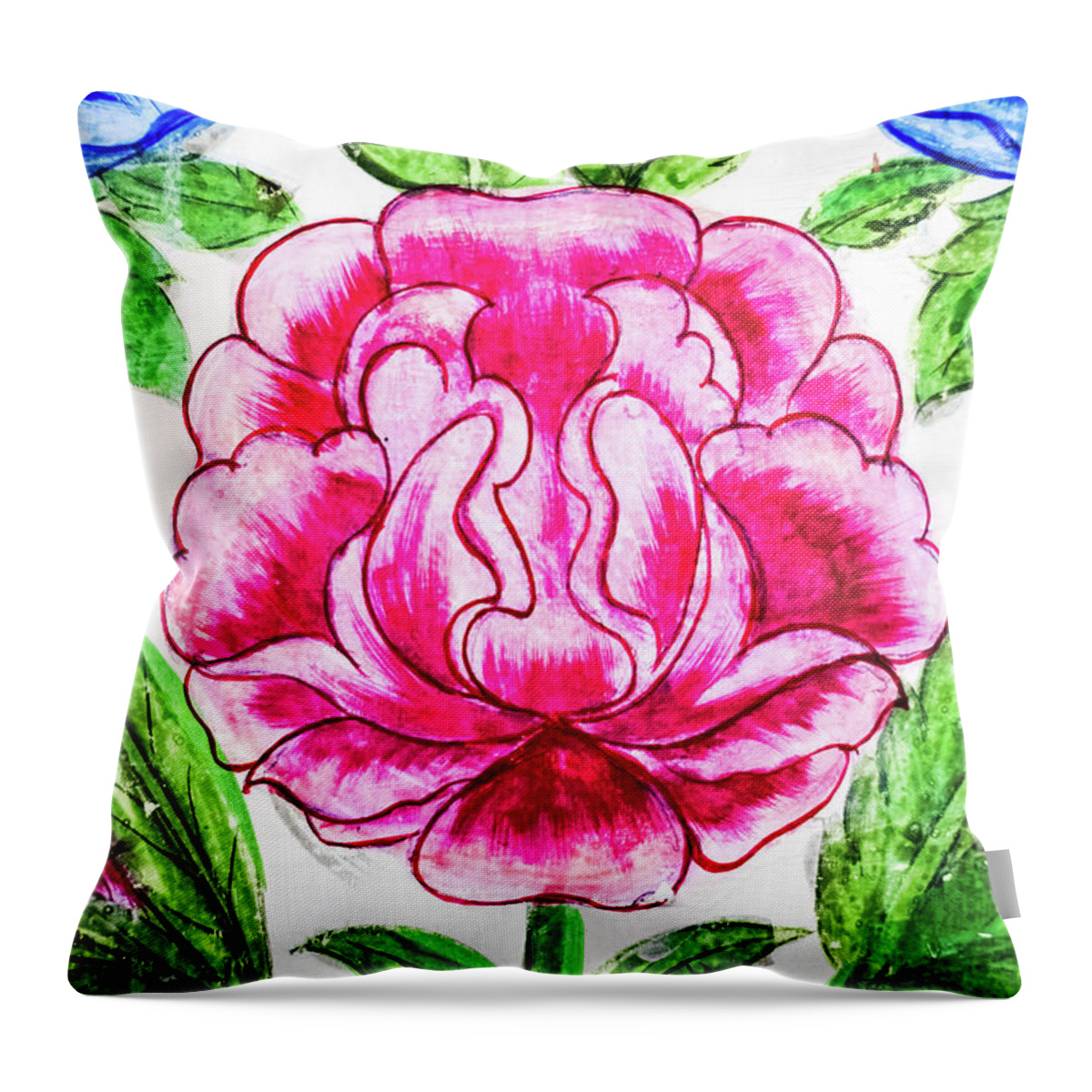 Rajasthan Throw Pillow featuring the photograph Temple painting, Rajasthan.India #8 by Lie Yim