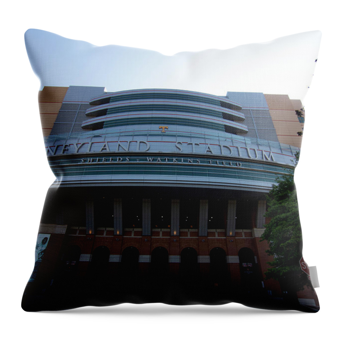 Tennessee Vols Throw Pillow featuring the photograph University of Tennesse Neyland Stadium Entrance #1 by Eldon McGraw