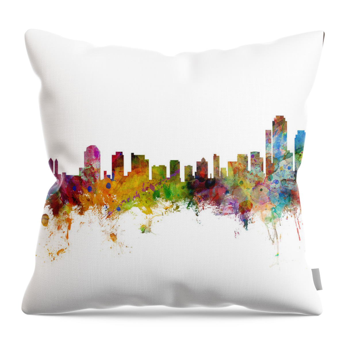 Wilmington Throw Pillow featuring the digital art Wilmington Delaware Skyline #8 by Michael Tompsett