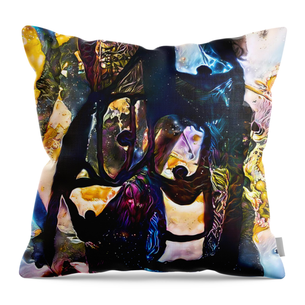 Contemporary Art Throw Pillow featuring the digital art 83 by Jeremiah Ray