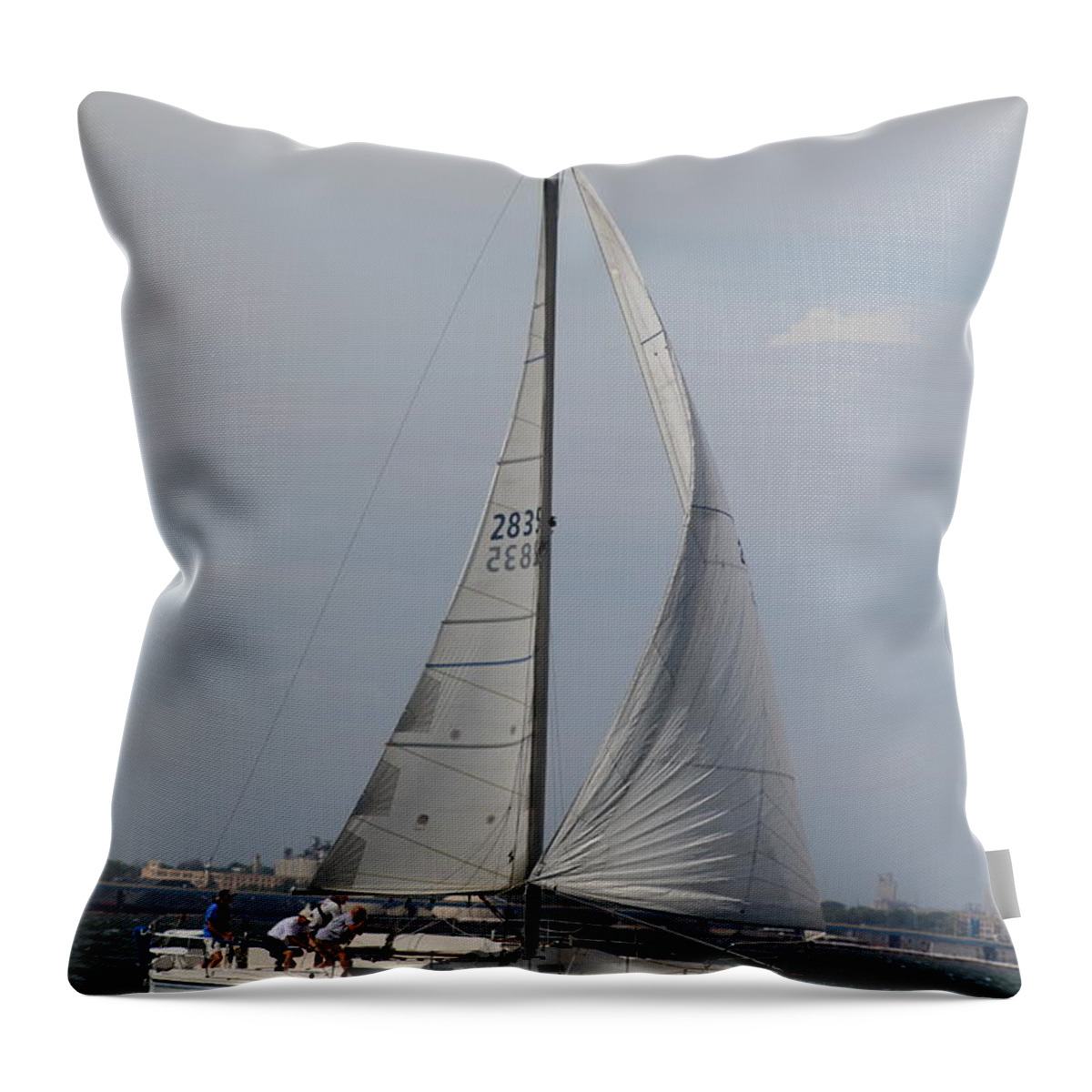  Throw Pillow featuring the photograph The race #85 by Jean Wolfrum