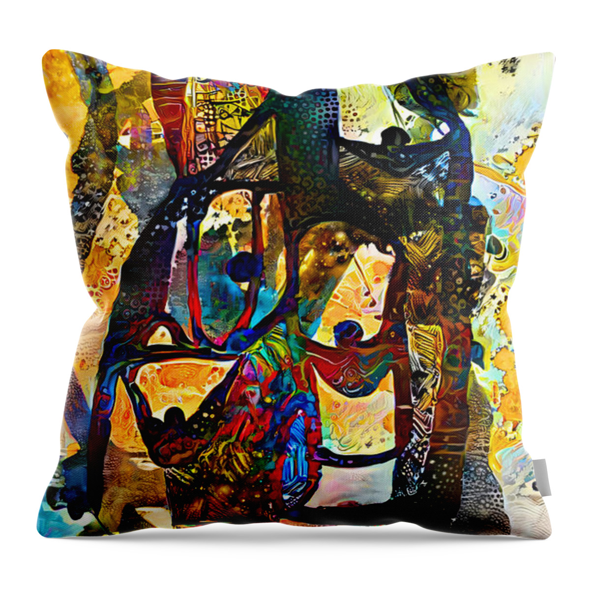 Contemporary Art Throw Pillow featuring the digital art 88 by Jeremiah Ray