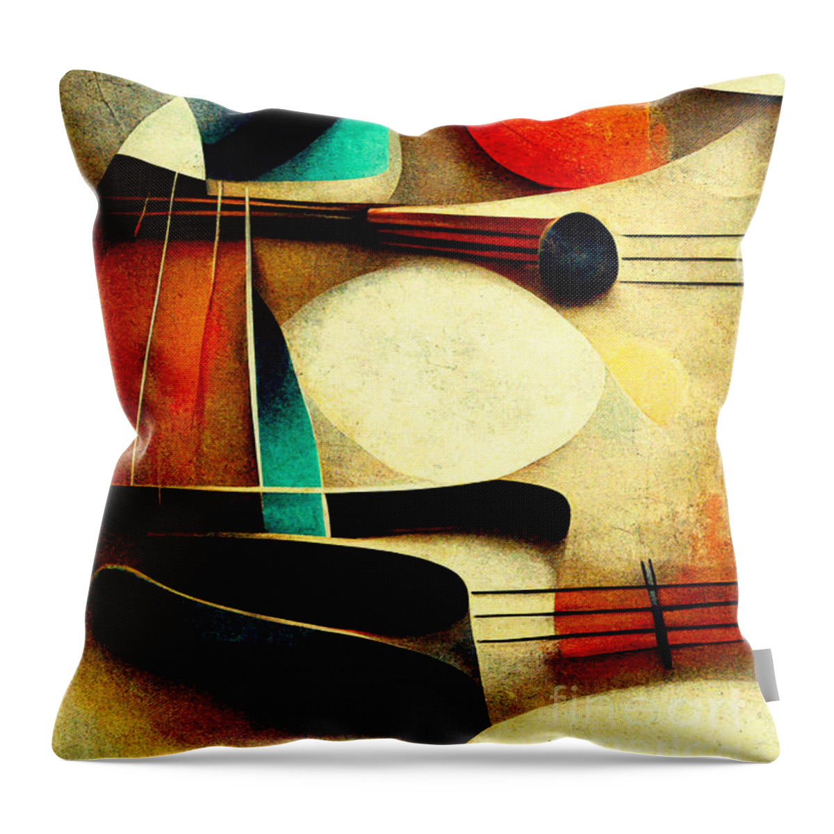 Music Throw Pillow featuring the digital art Music everywhere #9 by Sabantha