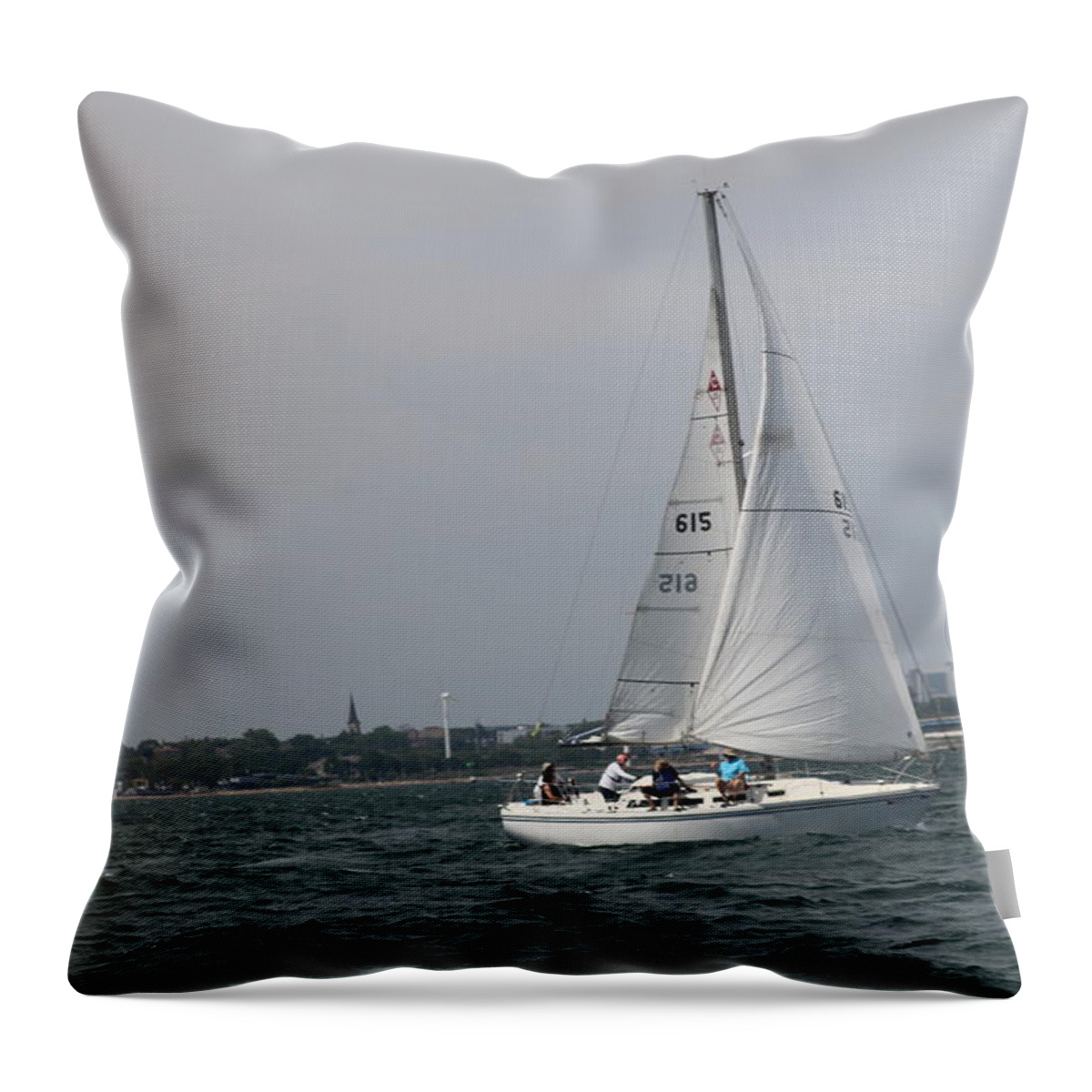  Throw Pillow featuring the photograph The race #90 by Jean Wolfrum