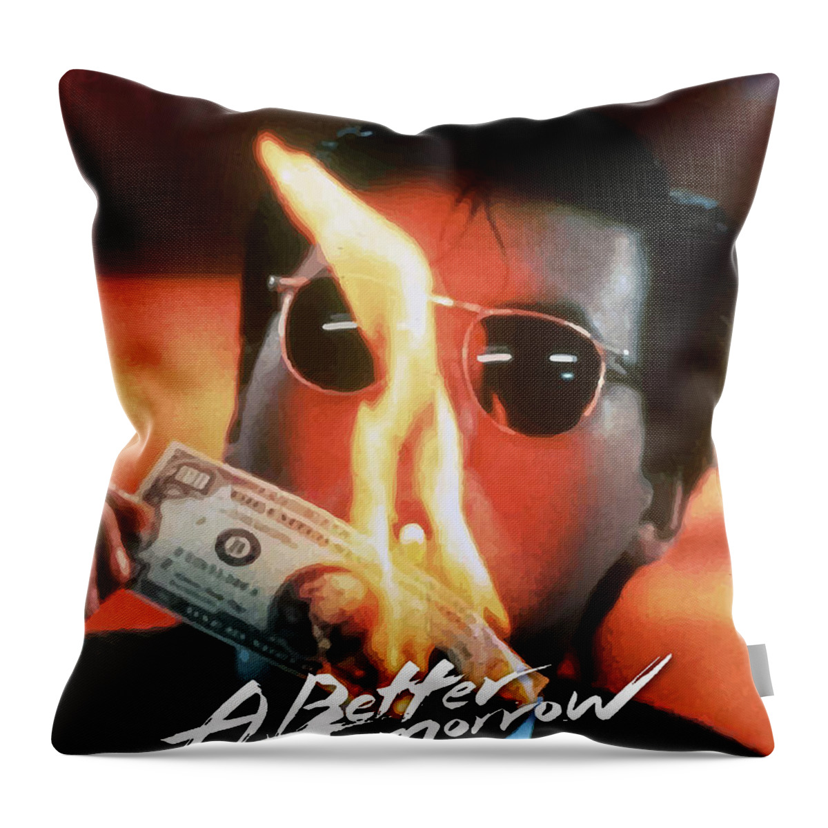 Movie Poster Throw Pillow featuring the digital art A Better Tomorrow by Bo Kev