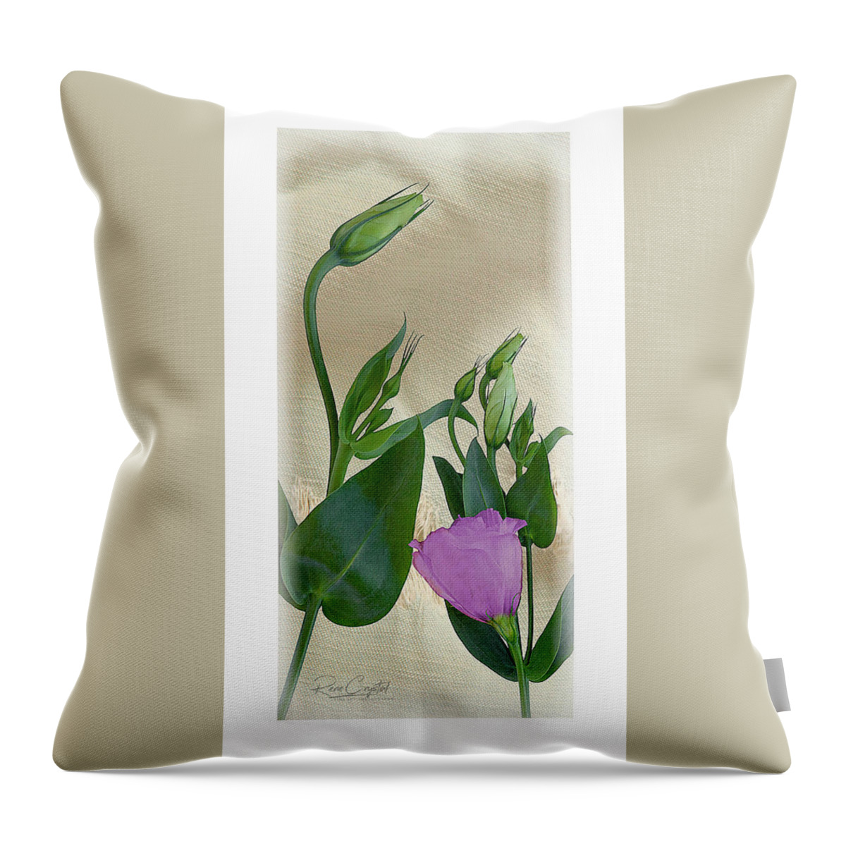 Lisianthus Throw Pillow featuring the photograph A Budding Delight by Rene Crystal