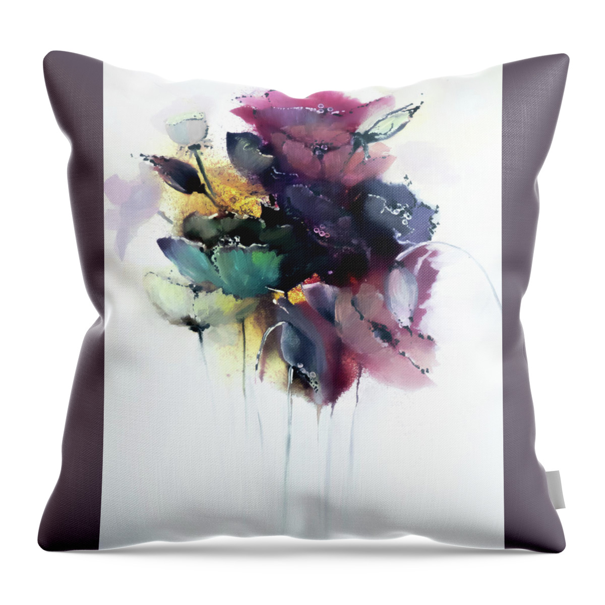Floral Throw Pillow featuring the digital art A Bundle Of Belief Floral by Lisa Kaiser