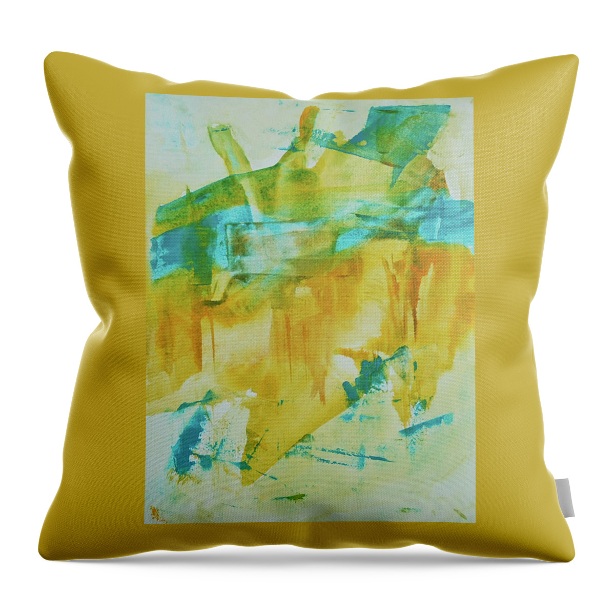 Abstract Throw Pillow featuring the painting A Certain Peace by Dick Richards
