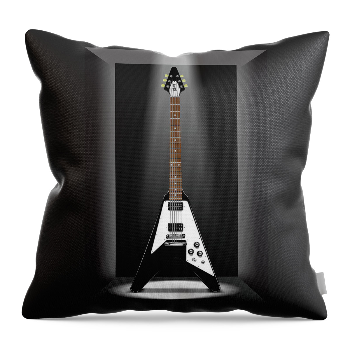 Electric Guitar Throw Pillow featuring the photograph A Classic Guitar in a Box 13 by Mike McGlothlen