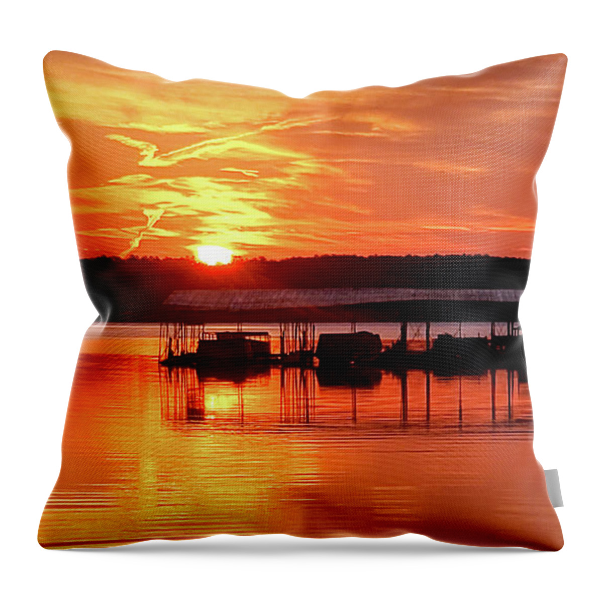 Lake Throw Pillow featuring the photograph A Cloud Surrounded Sunrise by Ed Williams