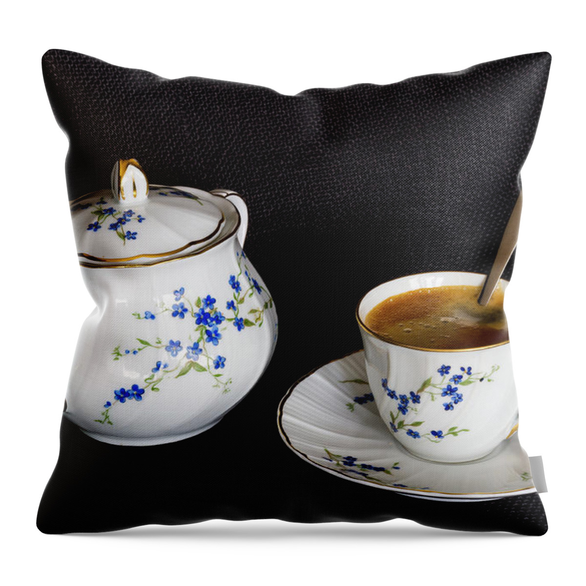 Coffee Throw Pillow featuring the photograph A coffee cup - 2 by Paul MAURICE