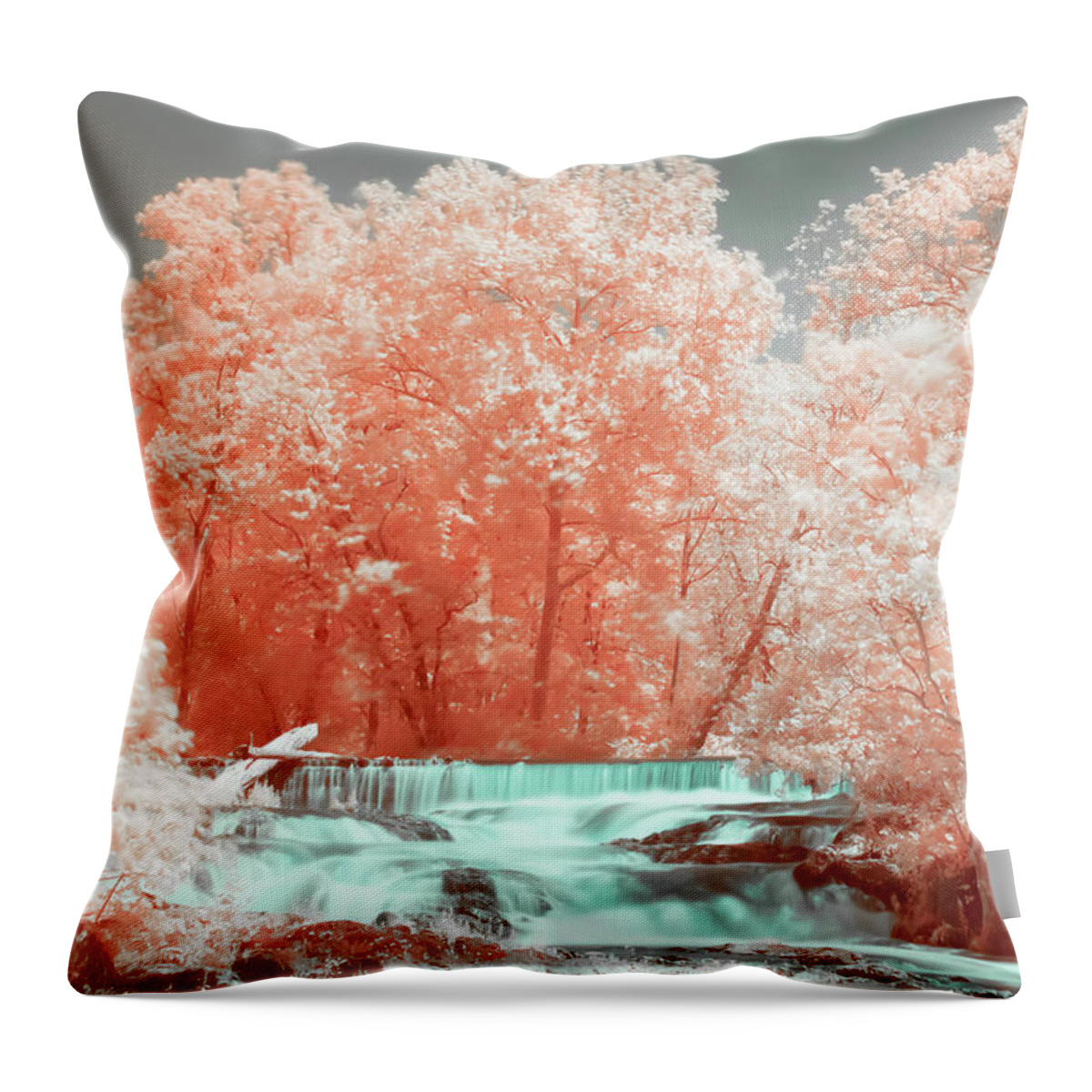 Nature Throw Pillow featuring the photograph A Dreamy Waterfall by Auden Johnson