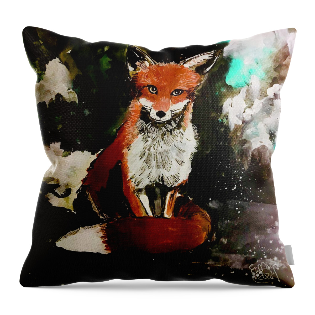 Fox Throw Pillow featuring the painting A Fox for Chayce by Eileen Backman