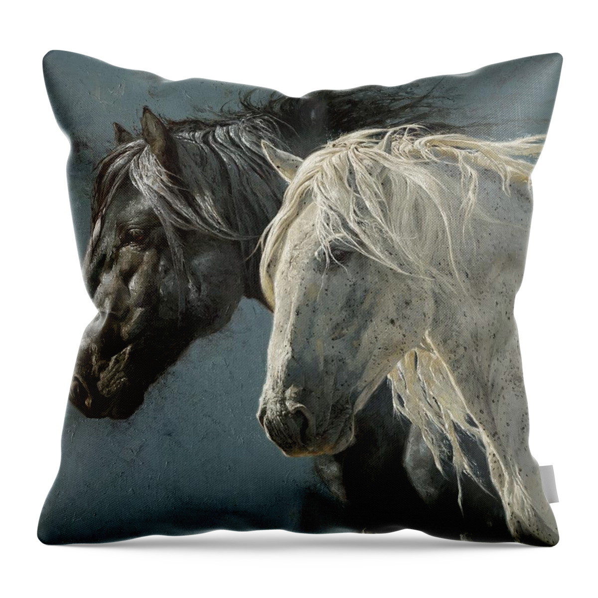 Horse Throw Pillow featuring the painting A Gentle Breeze by Greg Beecham